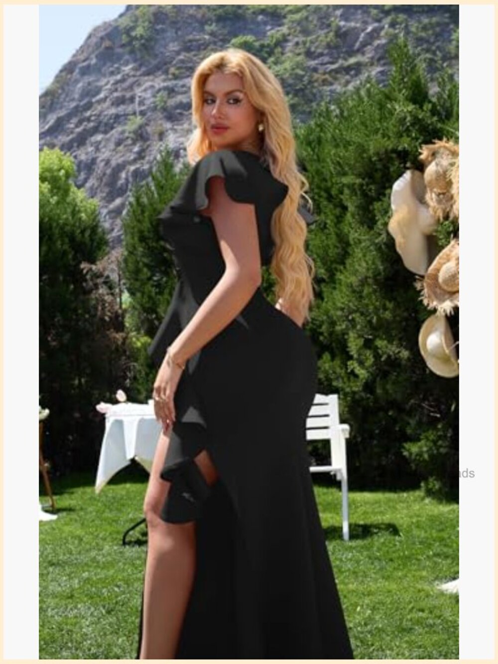 Women's Elegant High Split Ruched Bodycon Mermaid Evening Cocktail Maxi Dress - Picture 2 of 7